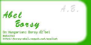 abel borsy business card